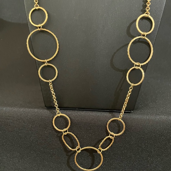 Gold Circle Drops Necklace - Picture 6 of 9